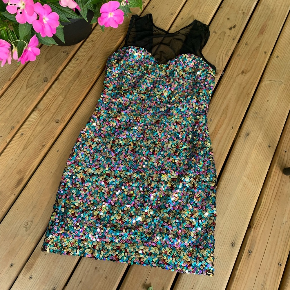 Dress The Population Sparkle Sequence Dress